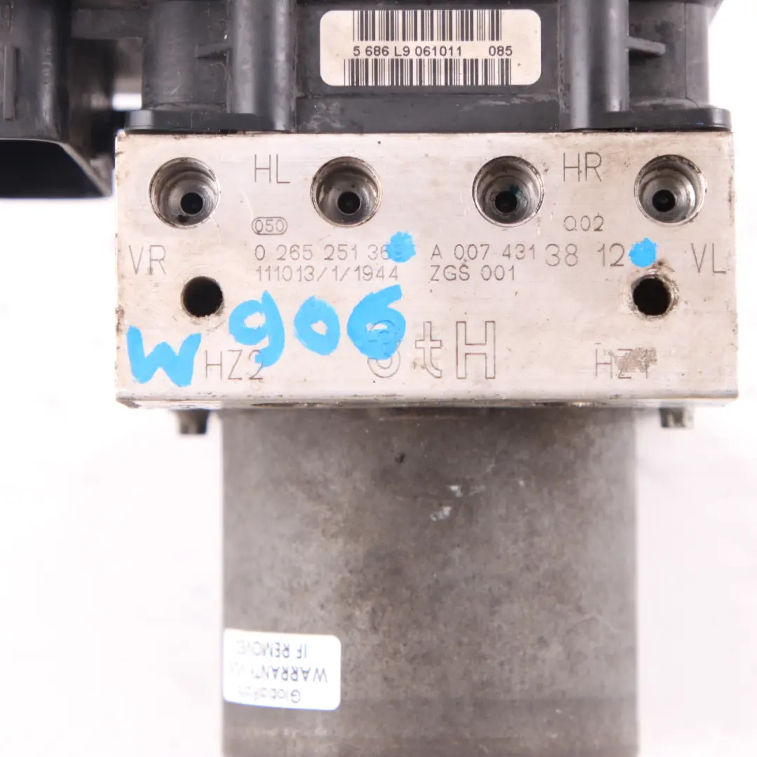 Mercedes W906 Pompe frein hydraulique Module contrôle Diesel - SKU A0074313812 - Numéro de pièce A0074313812