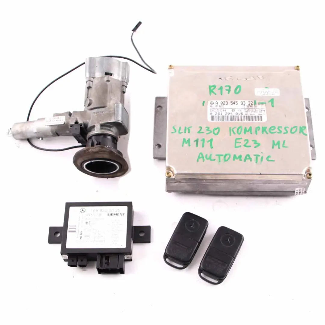 M111.973 Engine ECU Kit Key Lock to Mercedes R170 SLK 230 Kompressor with Part number A0235458332 Mercedes R170 SLK 230 Kompressor M111.973 Engine ECU Kit Key Lock - SKU A0235458332-1 - Part number A0235458332