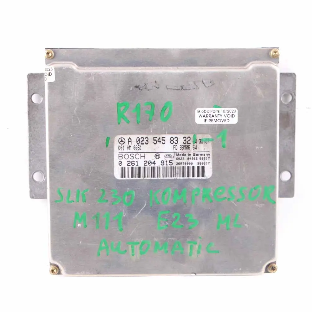 Mercedes R170 SLK 230 Kompressor M111.973 Engine ECU Kit Key Lock - SKU A0235458332-1 - Part number A0235458332