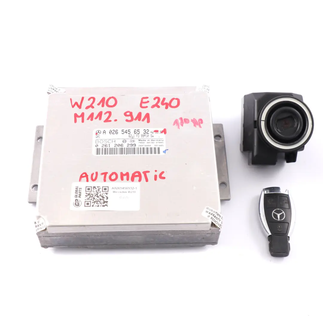 E240 112.911 170HP Engine ECU Kit Automatic Key Lock to Mercedes W210 with Part number A0265456532 Mercedes W210 E240 112.911 170HP Engine ECU Kit Automatic Key Lock - SKU A0265456532-1 - Part number A0265456532