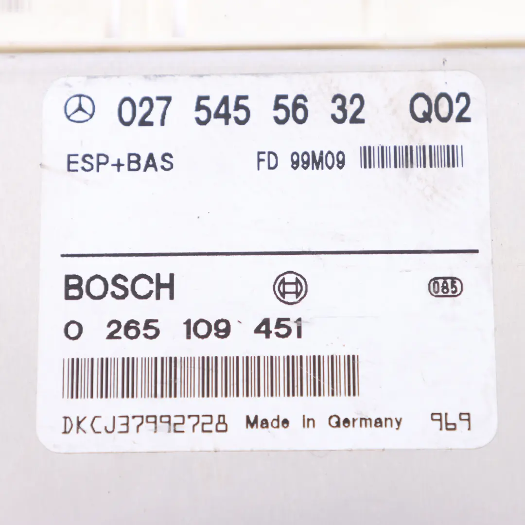 ESP Module Mercedes W210 Electronic Stability Program Control Unit to with Part number A0275455632 ESP Module Mercedes W210 Electronic Stability Program Control Unit - SKU A0275455632 - Part number A0275455632