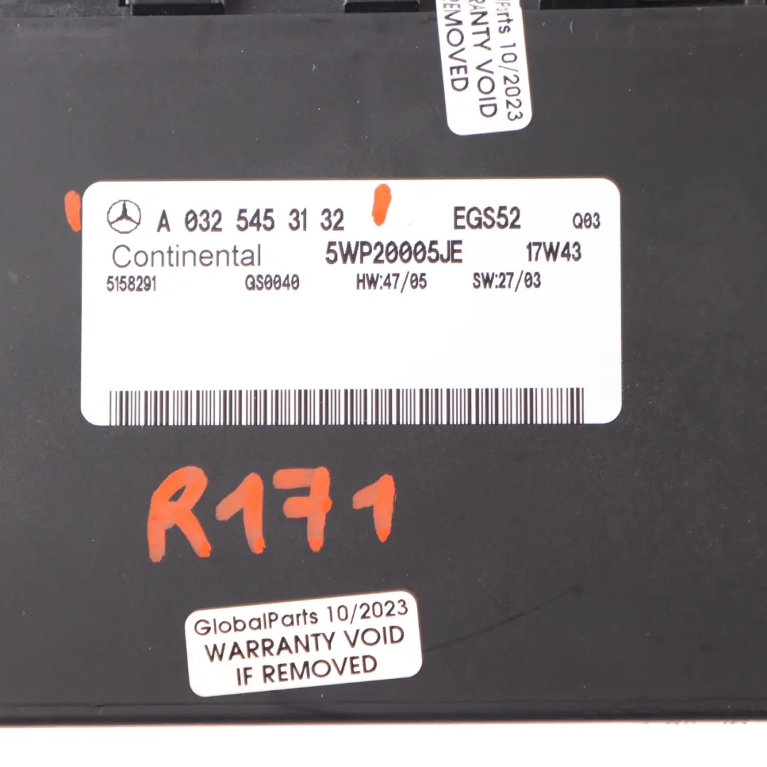  Módulo De Caja De Cambios Mercedes SLK R171 Automática EGS - SKU A0325453132 - Número de pieza A0325453132