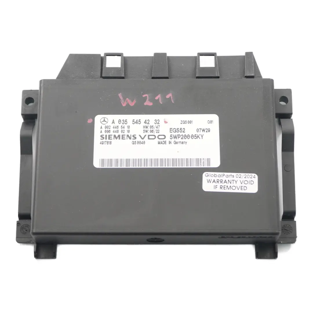 Automatik-Getriebe Modul Steuergerät ECU für Mercedes W211 mit Teilenummer A0355454232 Mercedes W211 Automatik-Getriebe Modul Steuergerät ECU - SKU A0355454232 - Teilenummer A0355454232