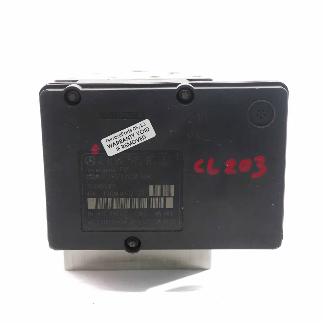  Bomba de freno Mercedes W203 ABS ESP Unidad hidráulico A0054314412 - SKU A0355458132 - Número de pieza A0355458132