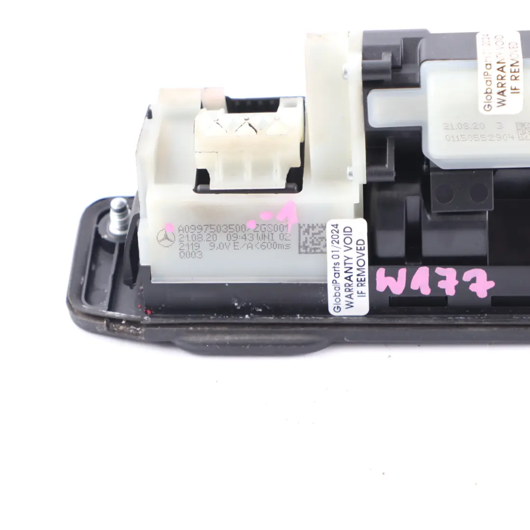 Coffre Couvercle coffre Poignée hayon Ouverture pour Mercedes W177 à propos du numéro de pièce A0997503500 Mercedes W177 Coffre Couvercle coffre Poignée hayon Ouverture - SKU A0997503500-1 - Numéro de pièce A0997503500