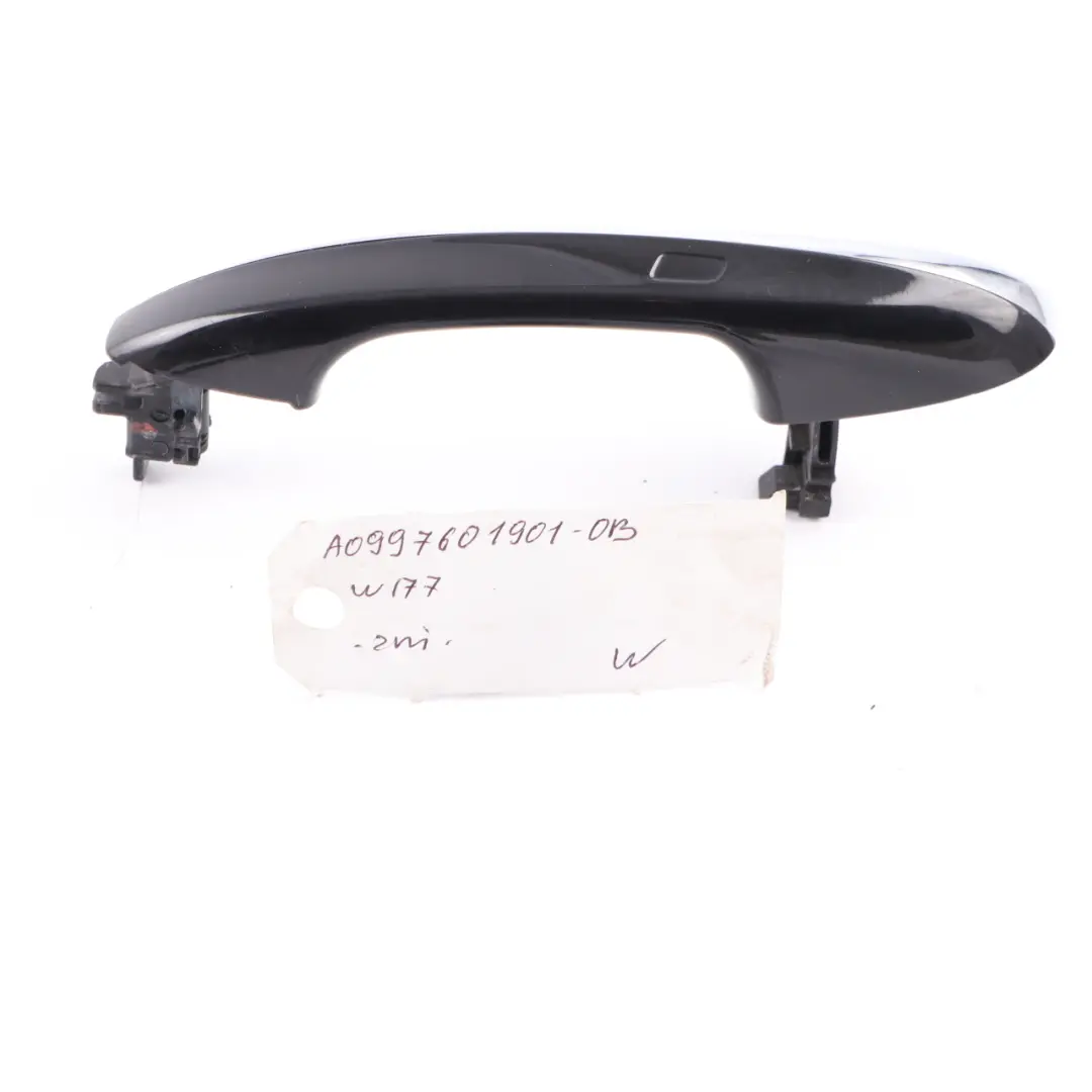 Mercedes W177 Rear Door Handle Grab Left N/S Carrier Obsidian Black - 197 Chrome - SKU A0997601901-OB - Part number A0997601901