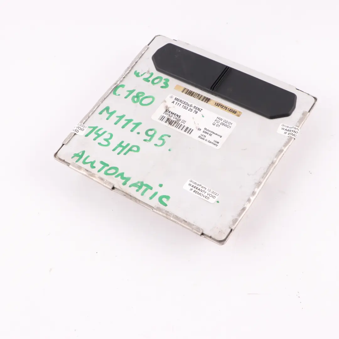 C180 M111.951 129HP ECU Engine Module Unit Automatic to Mercedes W203 with Part number A1111532579 Mercedes W203 C180 M111.951 129HP ECU Engine Module Unit Automatic - SKU A1111532579 - Part number A1111532579