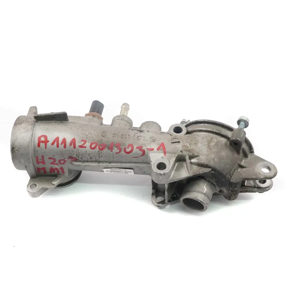 Mercedes W203 W210 M111 Boîtier thermostat liquide refroidissement A1112030573 - SKU A1112001303-1 - Numéro de pièce A1112001303