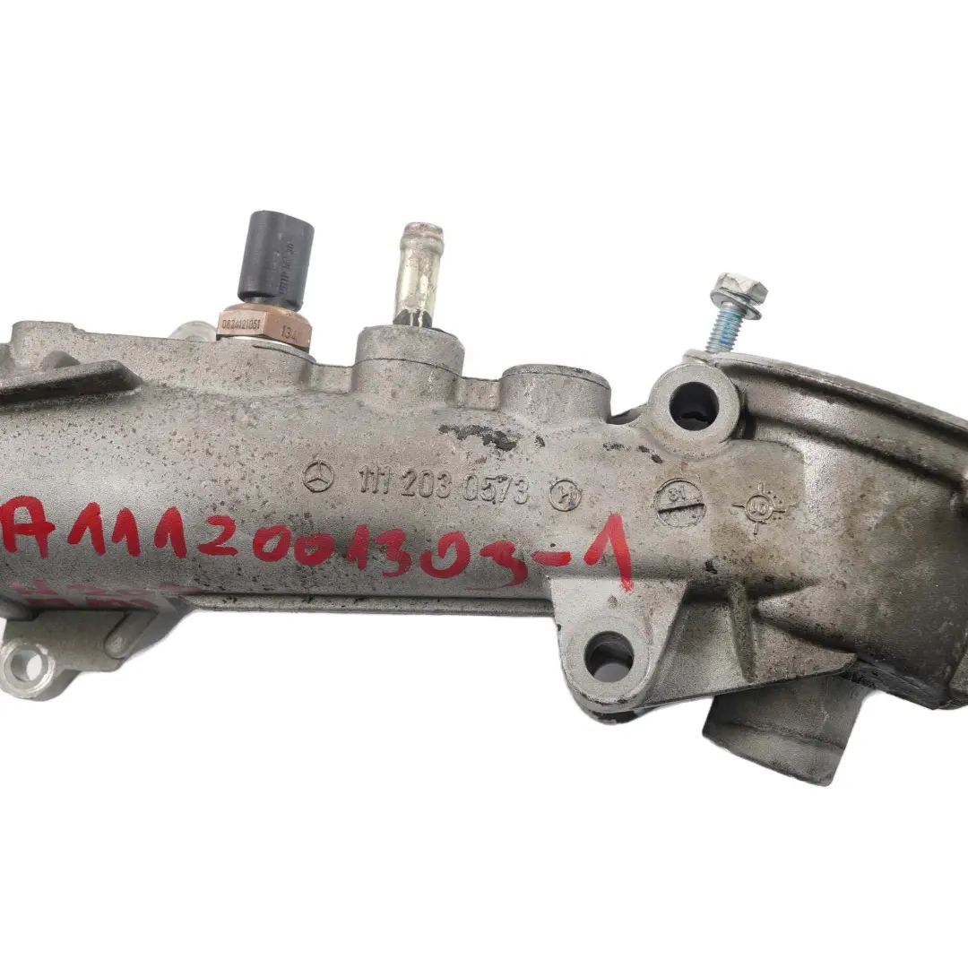 M111 Coolant Thermostat Housing A1112030573 to Mercedes W202 W203 W210 with Part number A1112001303 Mercedes W202 W203 W210 M111 Coolant Thermostat Housing A1112030573 - SKU A1112001303-1 - Part number A1112001303