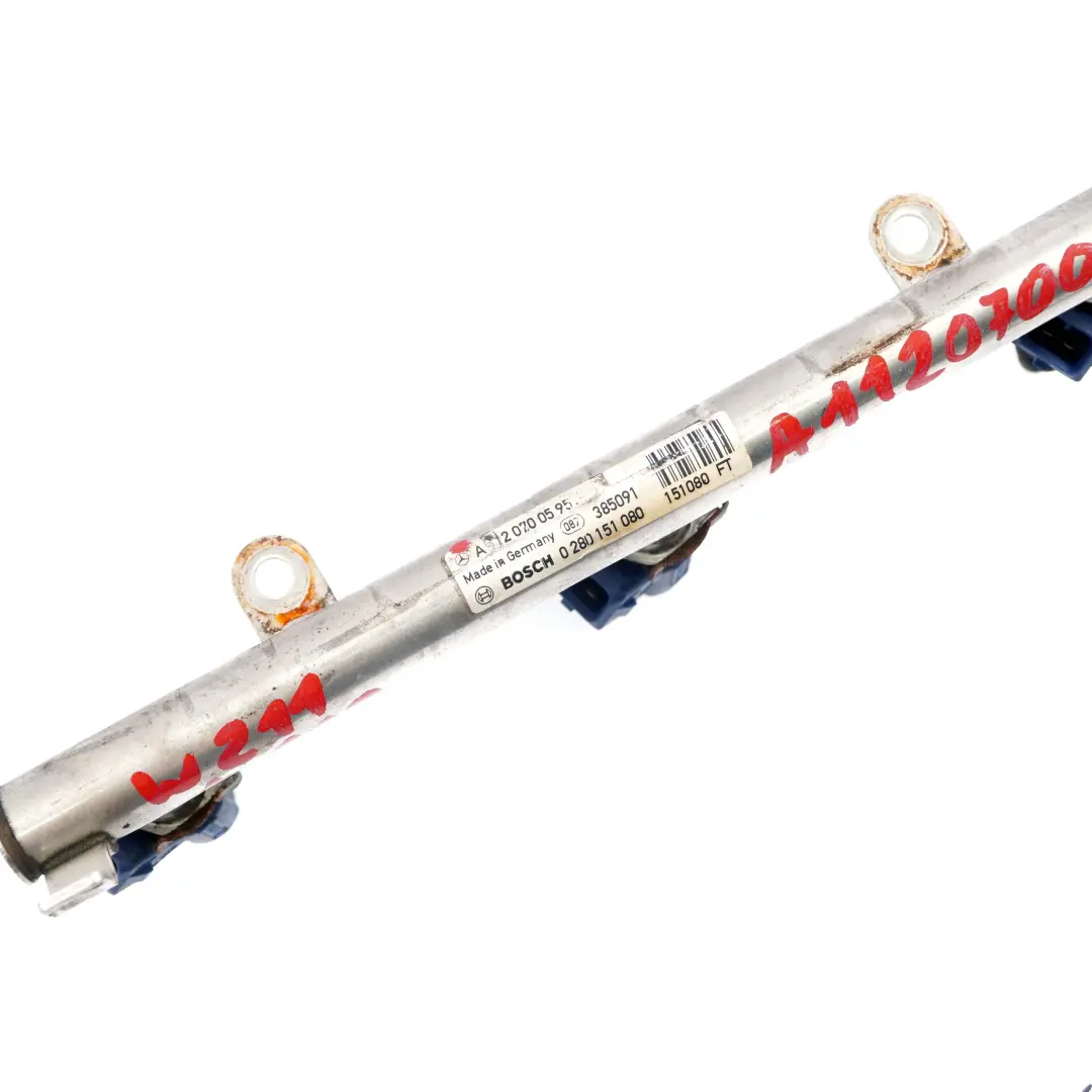 Distributor Rail Mercedes W211 Injector Pressure Pipe Line M112 to Fuel with Part number A1120700295 Fuel Distributor Rail Mercedes W211 Injector Pressure Pipe Line M112 - SKU A1120700295 - Part number A1120700295