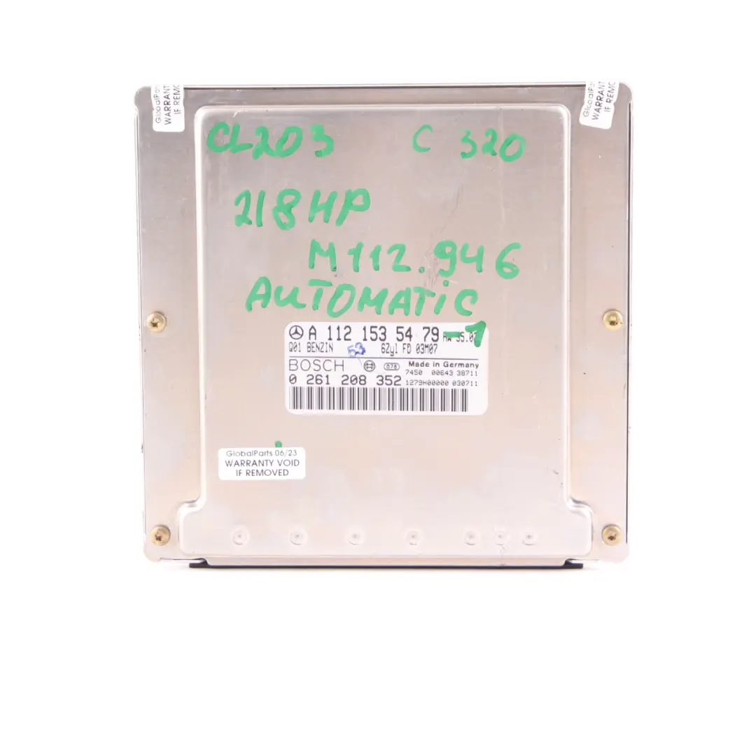 M112.946 218HP Engine Module ECU Kit Key to Mercedes CL203 C 320 with Part number A1121535479 Mercedes CL203 C 320 M112.946 218HP Engine Module ECU Kit Key - SKU A1121535479-1 - Part number A1121535479