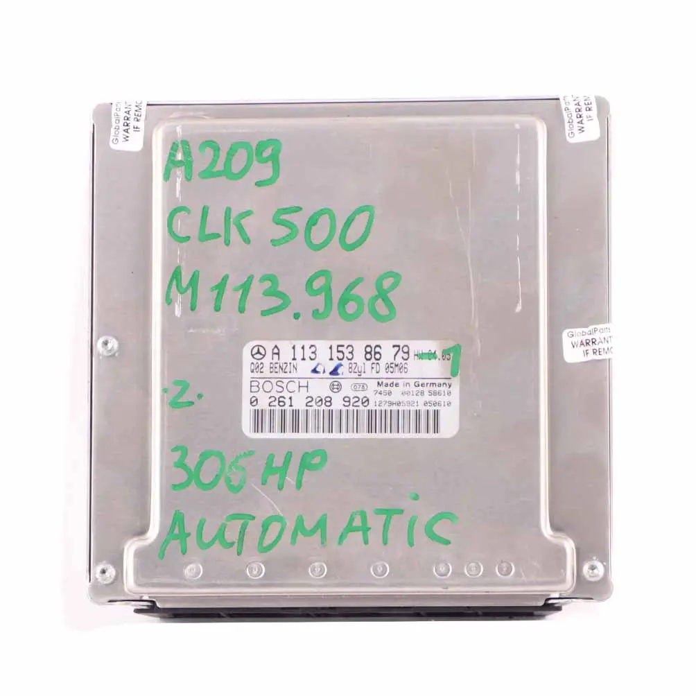 CLK500 5.0 306HP M113.968 Engine ECU Kit Key Lock to Mercedes C209 with Part number A1131538679 Mercedes C209 CLK500 5.0 306HP M113.968 Engine ECU Kit Key Lock - SKU A1131538679-1 - Part number A1131538679