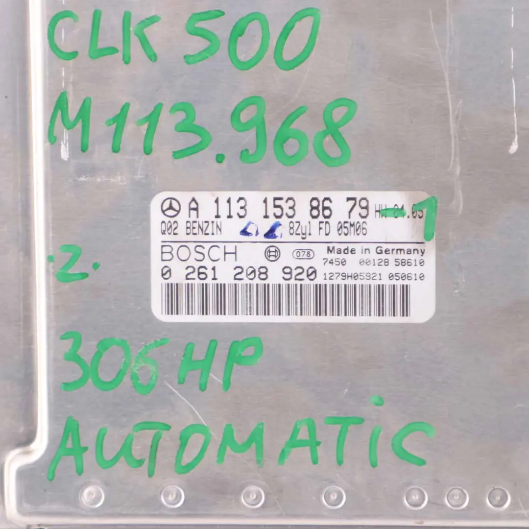 CLK500 5.0 306HP M113.968 Engine ECU Kit Key Lock to Mercedes C209 with Part number A1131538679 Mercedes C209 CLK500 5.0 306HP M113.968 Engine ECU Kit Key Lock - SKU A1131538679-1 - Part number A1131538679