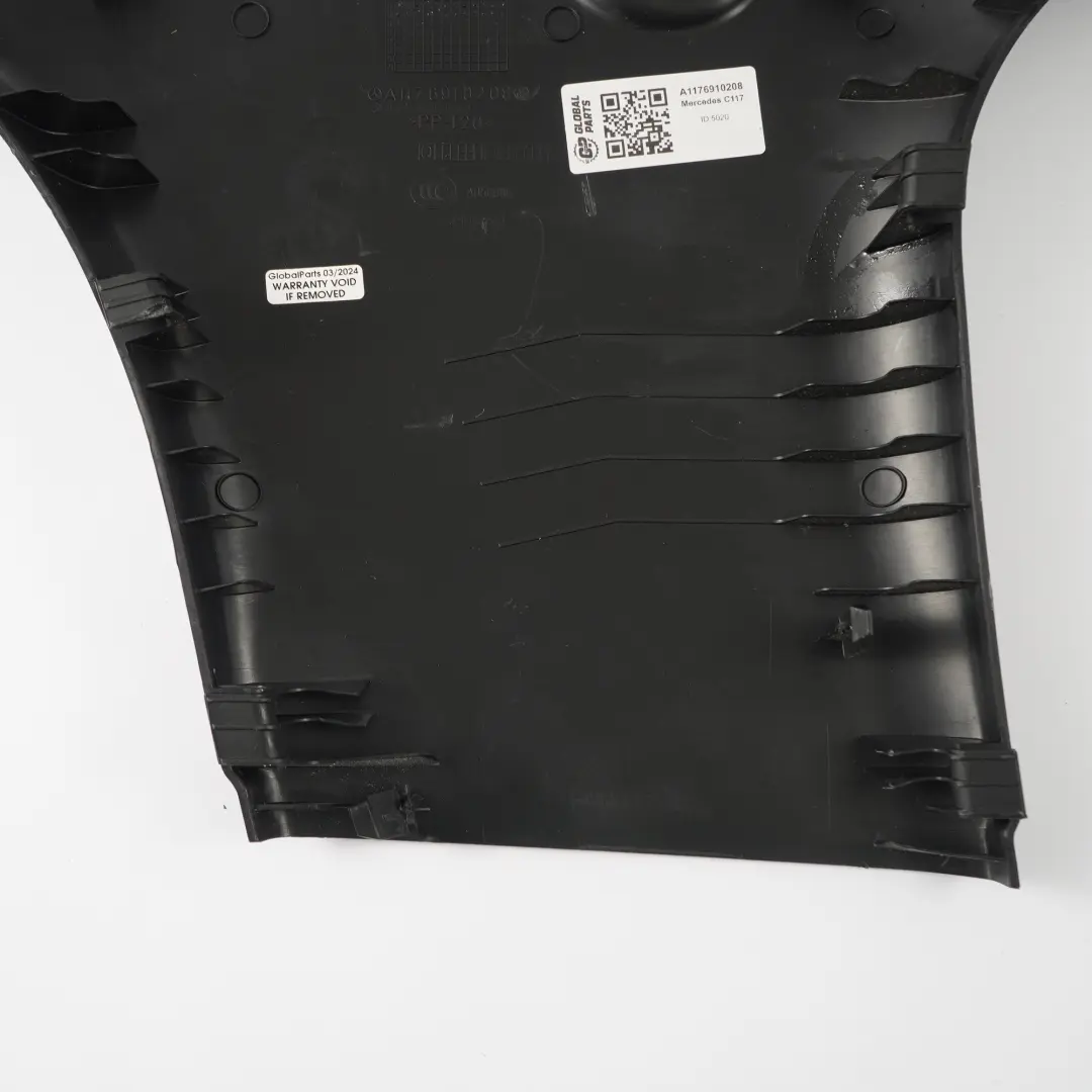 B-Pillar Cover Panel Lower Trim Right O/S Black to Mercedes CLA C117 with Part number A1176910208 Mercedes CLA C117 B-Pillar Cover Panel Lower Trim Right O/S Black - SKU A1176910208 - Part number A1176910208