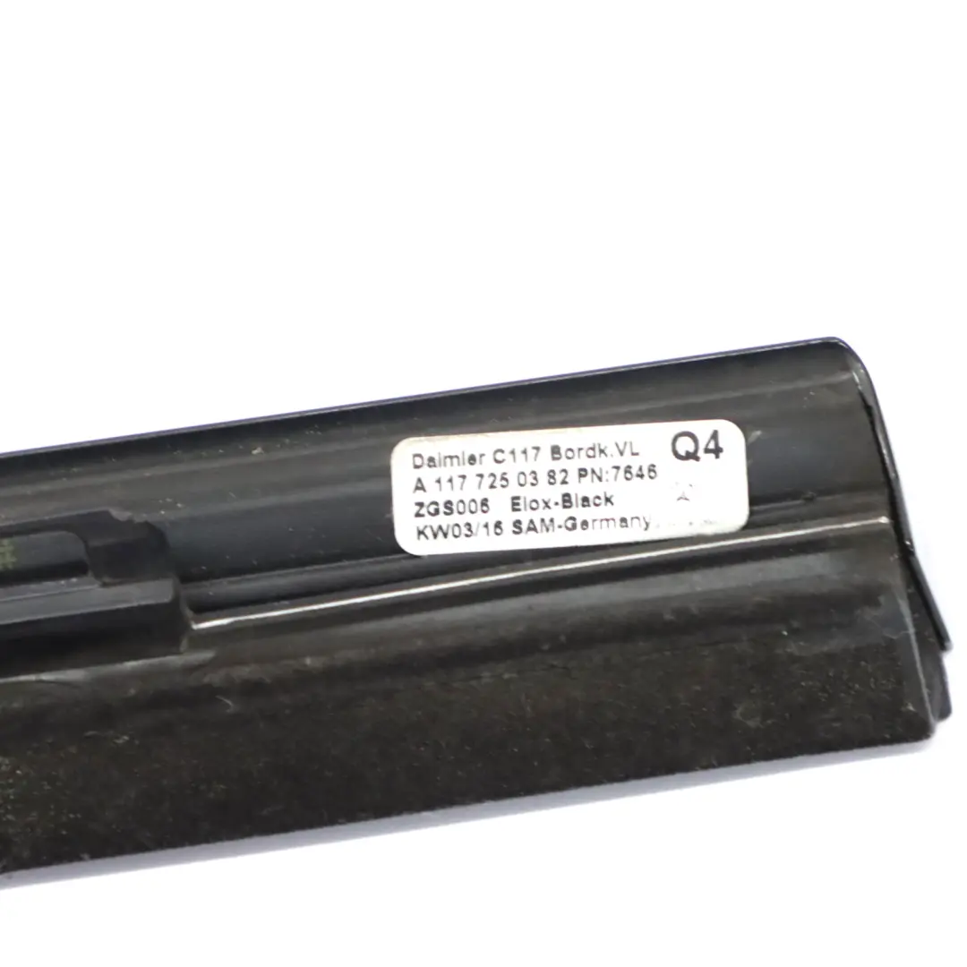 Fenster leiste Trim Bar vorne links Moulding Schwarz für Mercedes C117 mit Teilenummer A1177250382 Mercedes C117 Fenster leiste Trim Bar vorne links Moulding Schwarz - SKU A1177250382 - Teilenummer A1177250382