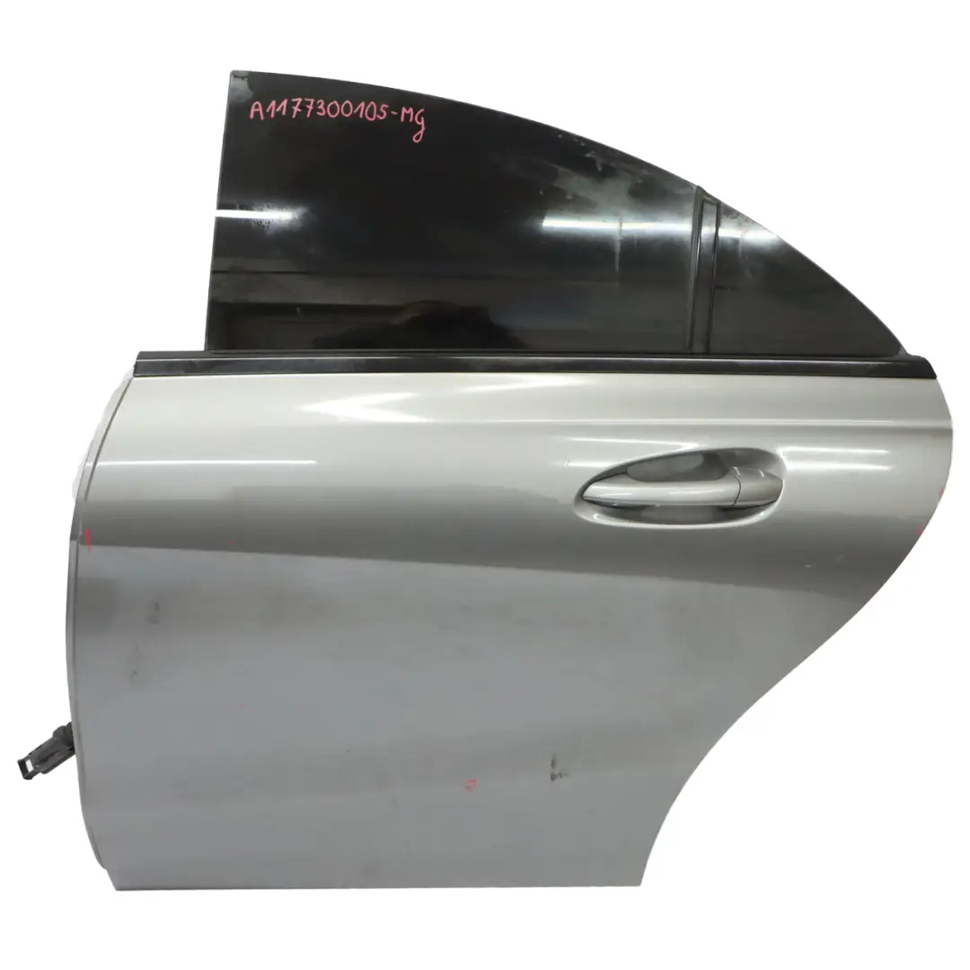 Door Rear Left N/S Mountain Grey Metallic - 787 to Mercedes CLA C117 with Part number A1177300105 Mercedes CLA C117 Door Rear Left N/S Mountain Grey Metallic - 787 - SKU A1177300105-MG - Part number A1177300105