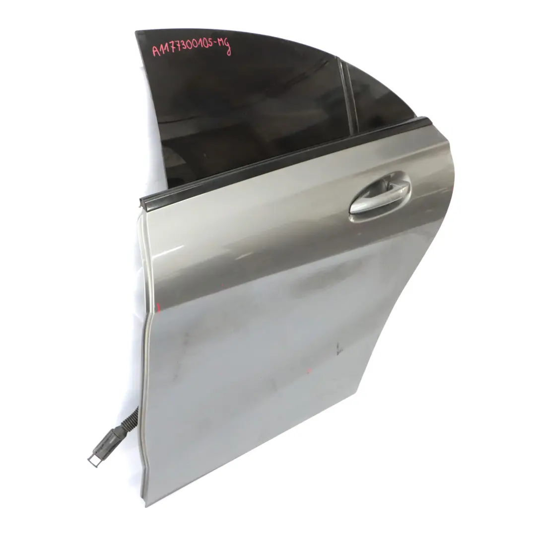 Door Rear Left N/S Mountain Grey Metallic - 787 to Mercedes CLA C117 with Part number A1177300105 Mercedes CLA C117 Door Rear Left N/S Mountain Grey Metallic - 787 - SKU A1177300105-MG - Part number A1177300105
