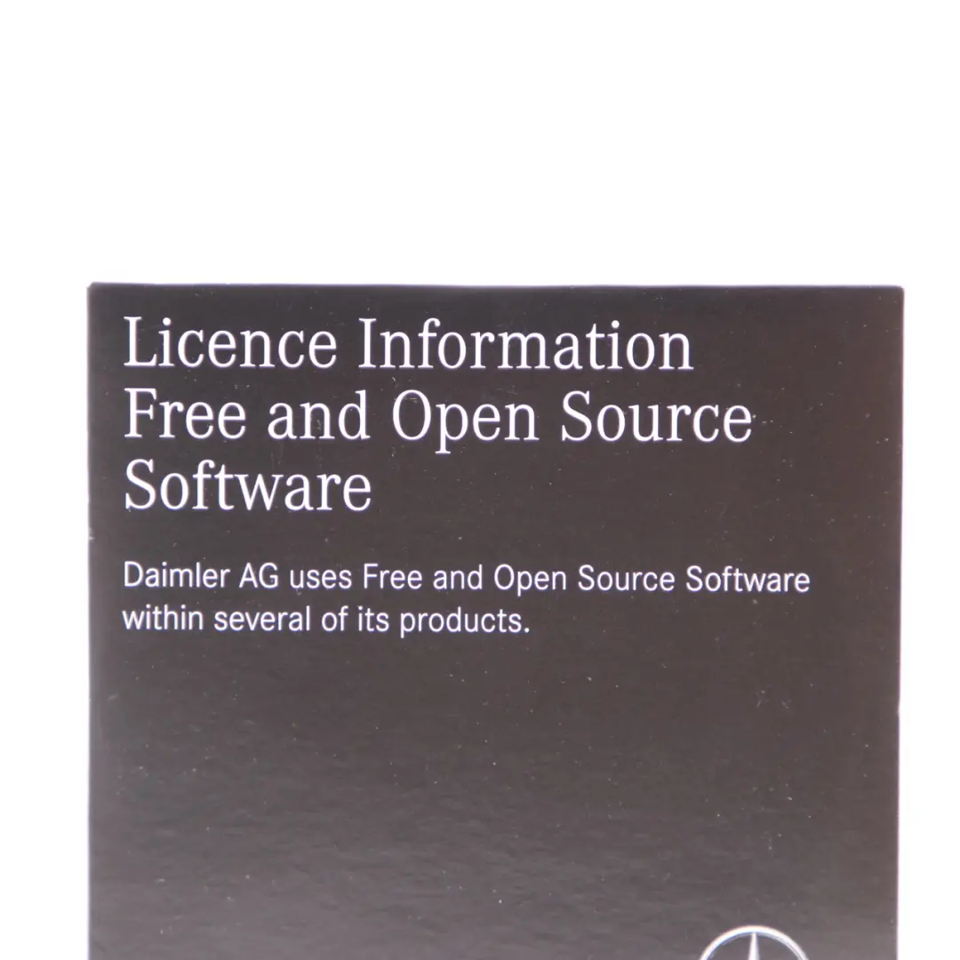 Información de Licencia Software Open Source para Mercedes W177 W247 con número de pieza A1178272500 Mercedes W177 W247 Información de Licencia Software Open Source - SKU A1178272500 - Número de pieza A1178272500