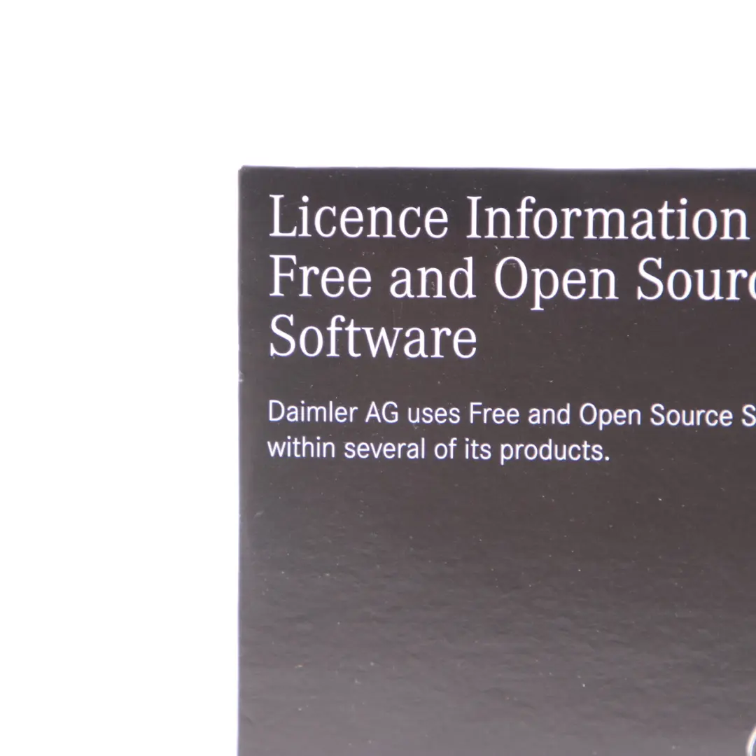 Mercedes W177 W247 Lizenzinformationen Freie Open Source Software - SKU A1178272500 - Teilenummer A1178272500