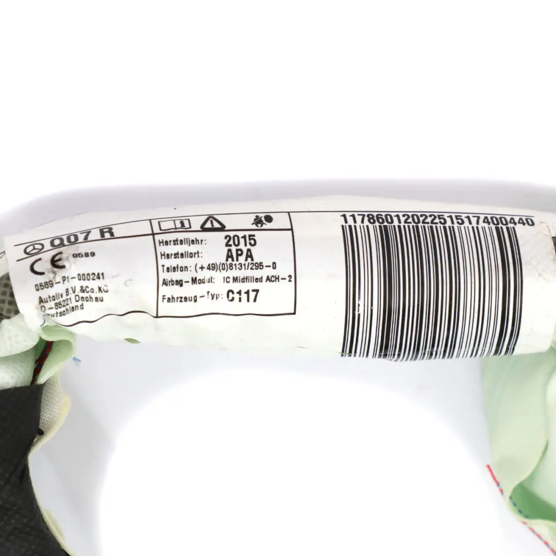 Mercedes CLA C117 Head Air Module Roof Curtain Right O/S - SKU A1178601202 - Part number A1178601202