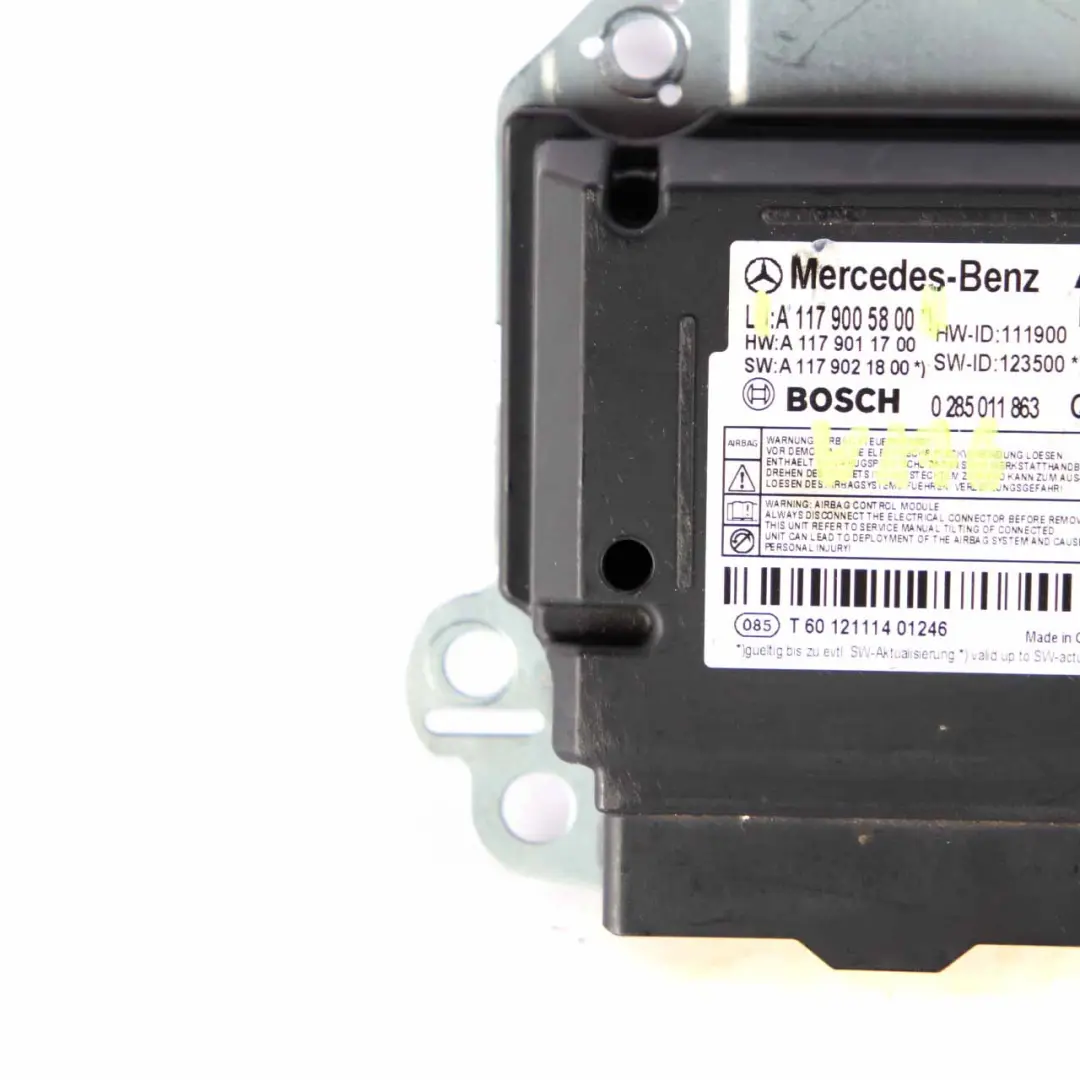 Mercedes W176 Airbag Belts System Control Unit Module ECU Bosch - SKU A1179005800 - Part number A1179005800
