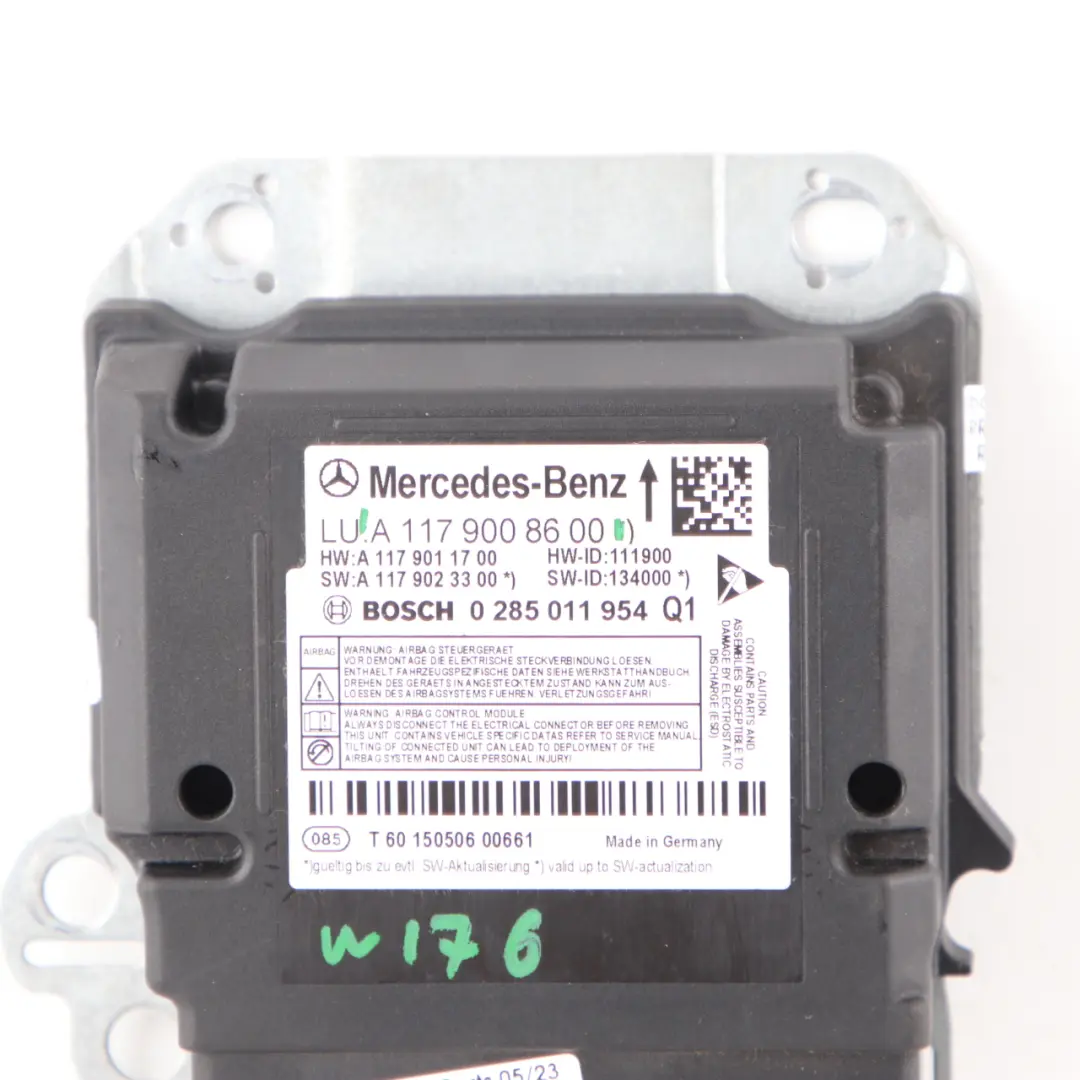  Airbag Module Mercedes w176 Air Bag SRS Control Unit ECU - SKU A1179008600 - Part number A1179008600