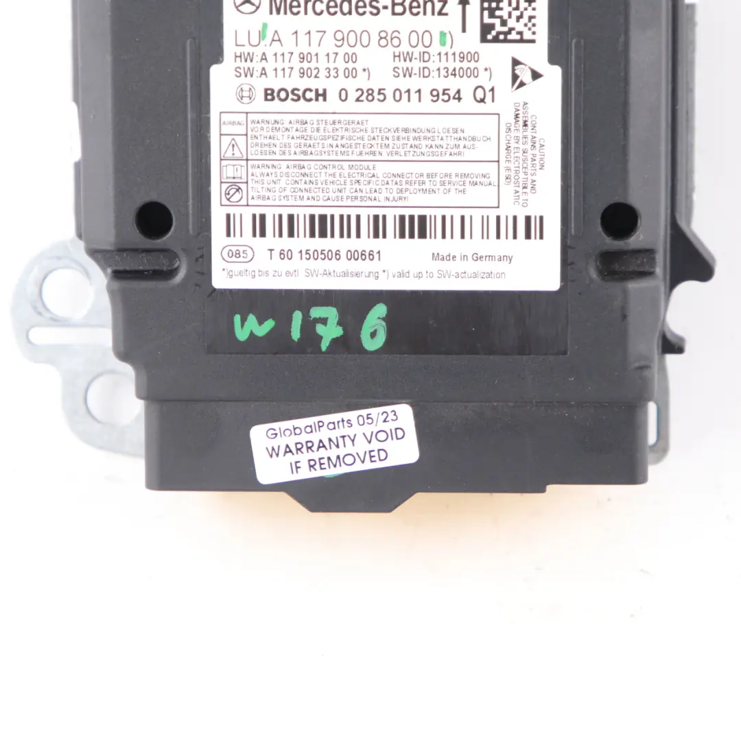 Mercedes W176 Air Module SRS Control Unit ECU - SKU A1179008600 - Part number A1179008600