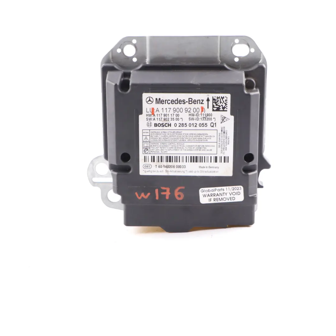 Airbag Belts System Control Unit Module ECU Bosch Mercedes W176 - SKU A1179009200 - Part number A1179009200
