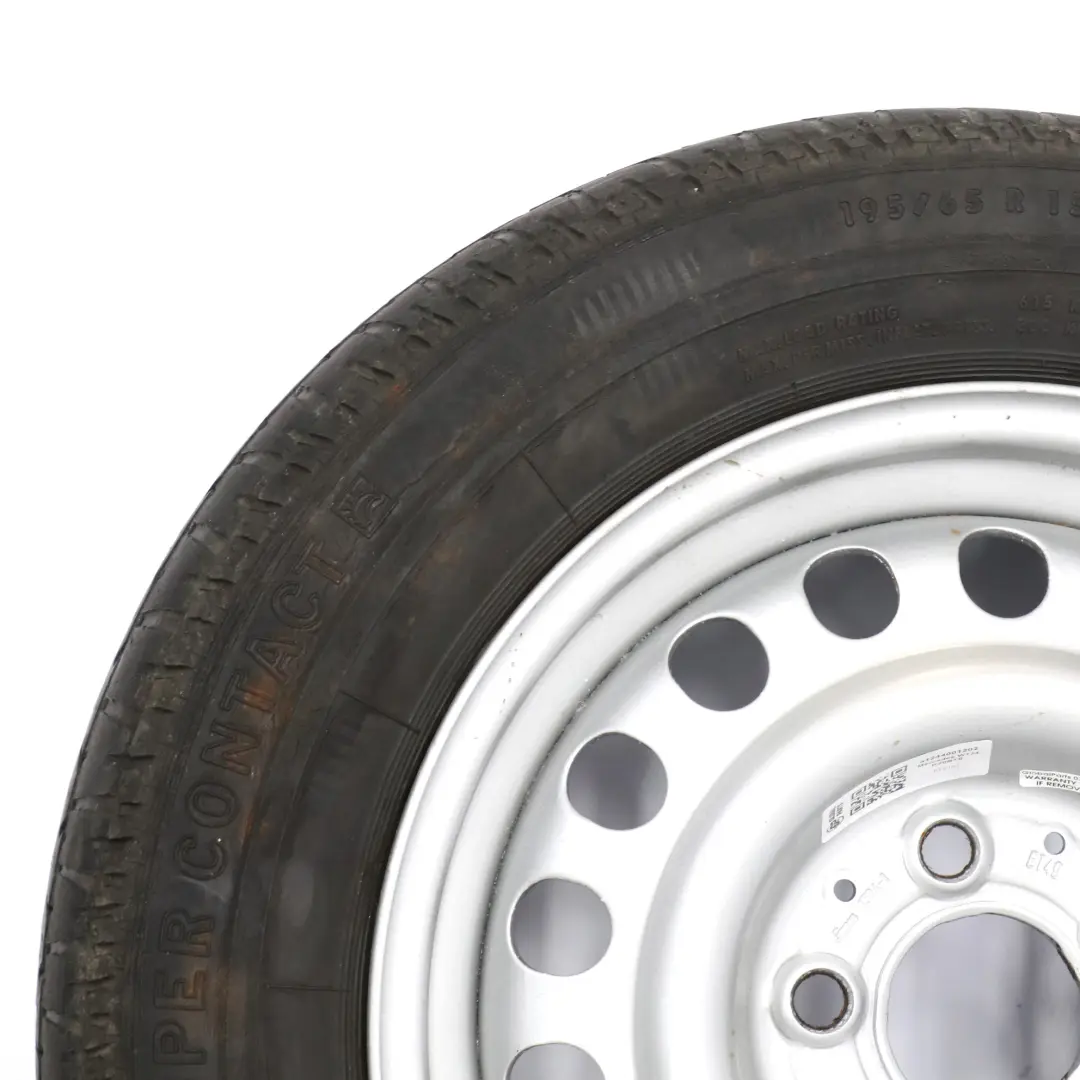 Mercedes W124 Jante acier avec pneu Continental 195/65 R15 6,5J - SKU A1244001202 - Numéro de pièce A1244001202