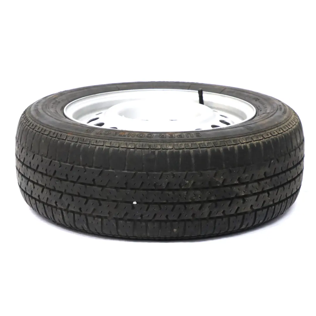 Jante acier avec pneu Continental 195/65 R15 6,5J pour Mercedes W124 à propos du numéro de pièce A1244001202 Mercedes W124 Jante acier avec pneu Continental 195/65 R15 6,5J - SKU A1244001202 - Numéro de pièce A1244001202