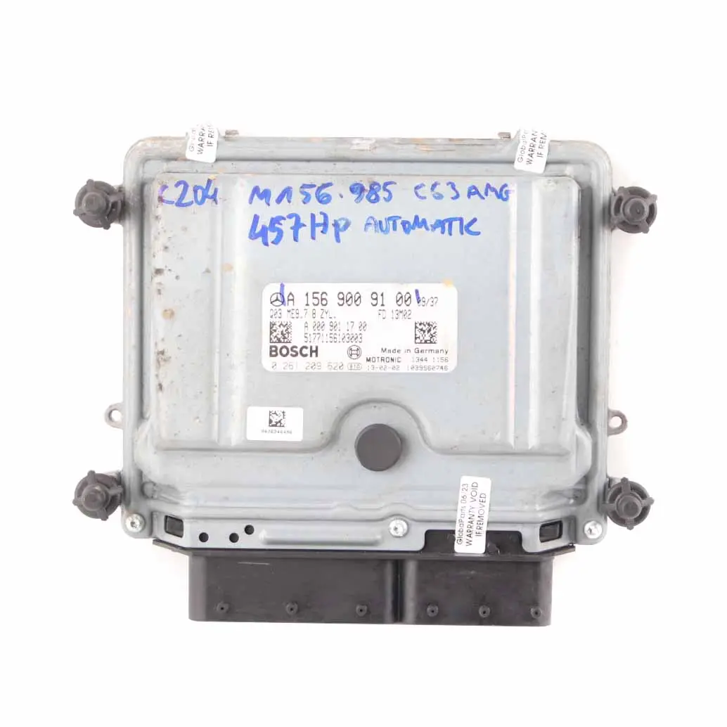 C63 AMG 457HP M156.985 Engine Unit ECU Automatic to Mercedes W204 with Part number A1569009100 Mercedes W204 C63 AMG 457HP M156.985 Engine Unit ECU Automatic - SKU A1569009100 - Part number A1569009100