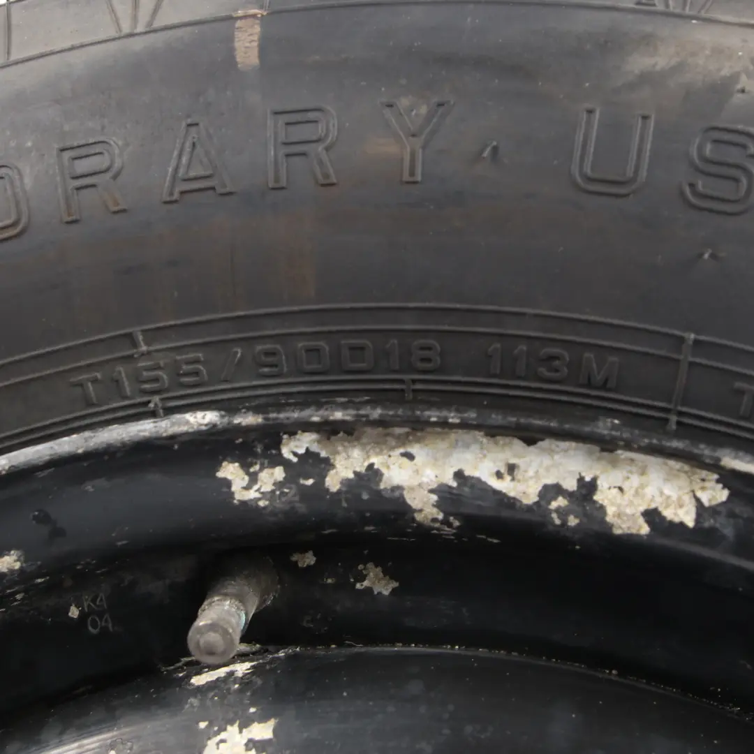 Spare Wheel Steel Tyre R18 Dunlop 155/90 to Mercedes W163 with Part number A1634011102 Mercedes W163 Spare Wheel Steel Tyre R18 Dunlop 155/90 - SKU A1634011102-1 - Part number A1634011102