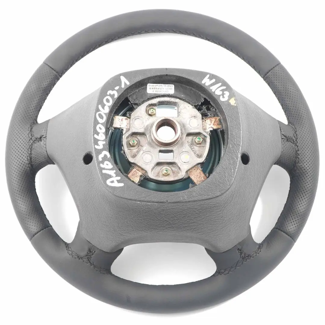 Mercedes ML W163 NEW Black Leather Steering Wheel Black Threads - SKU A1634600603-1 - Part number A1634600603