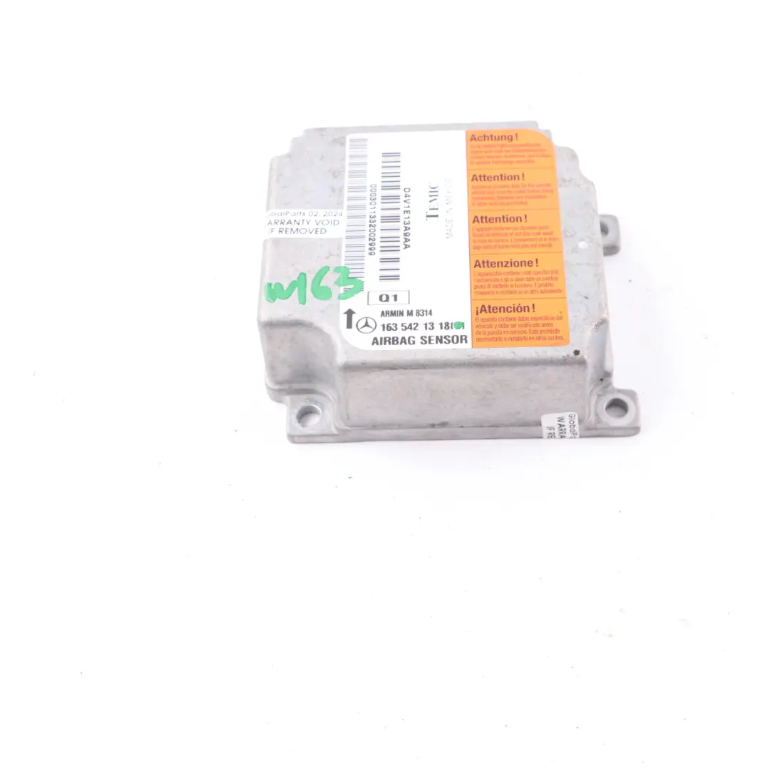 Acceleration Sensor Airbag Sensor Modue Unit Temic to Mercedes W163 with Part number A1635421318 Mercedes W163 Acceleration Sensor Airbag Sensor Modue Unit Temic - SKU A1635421318 - Part number A1635421318
