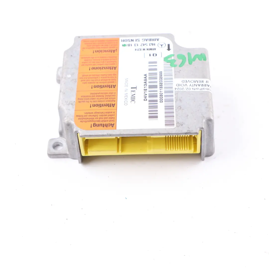 Acceleration Sensor Airbag Sensor Modue Unit Temic to Mercedes W163 with Part number A1635421318 Mercedes W163 Acceleration Sensor Airbag Sensor Modue Unit Temic - SKU A1635421318 - Part number A1635421318