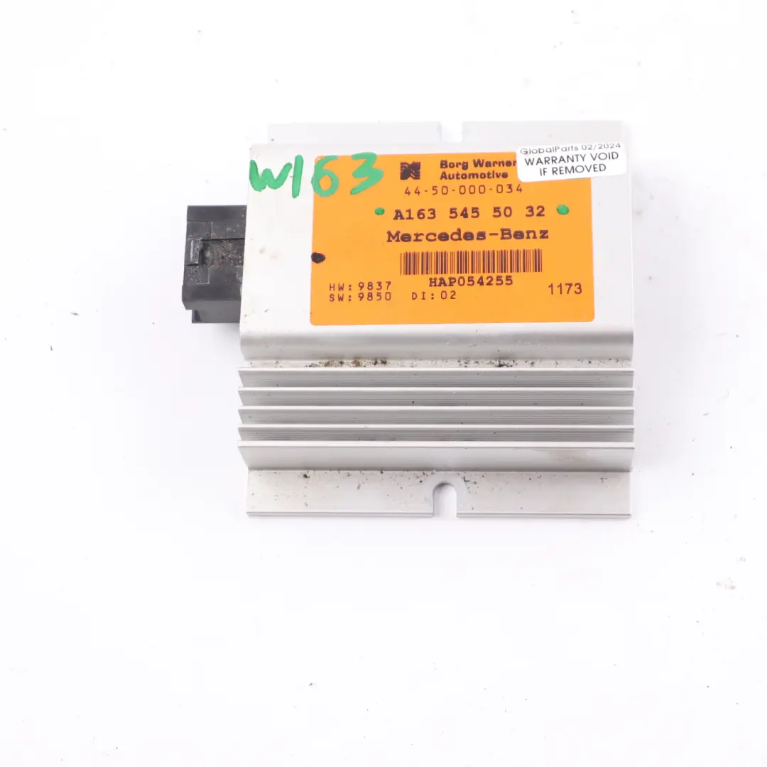 Gearbox Transfer Case Control Module Unit ECU to Mercedes W163 with Part number A1635455032 Mercedes W163 Gearbox Transfer Case Control Module Unit ECU - SKU A1635455032 - Part number A1635455032