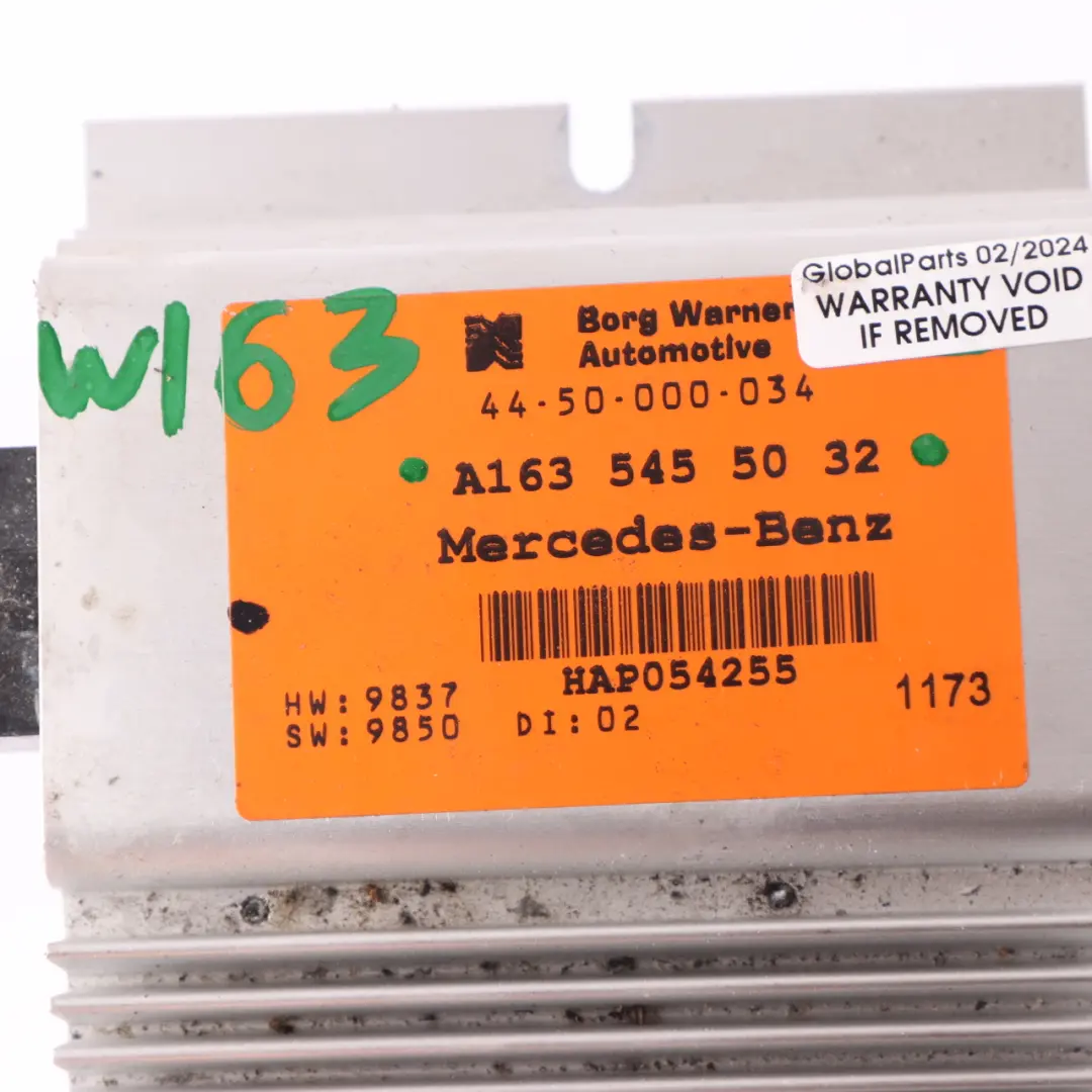 Gearbox Transfer Case Control Module Unit ECU to Mercedes W163 with Part number A1635455032 Mercedes W163 Gearbox Transfer Case Control Module Unit ECU - SKU A1635455032 - Part number A1635455032