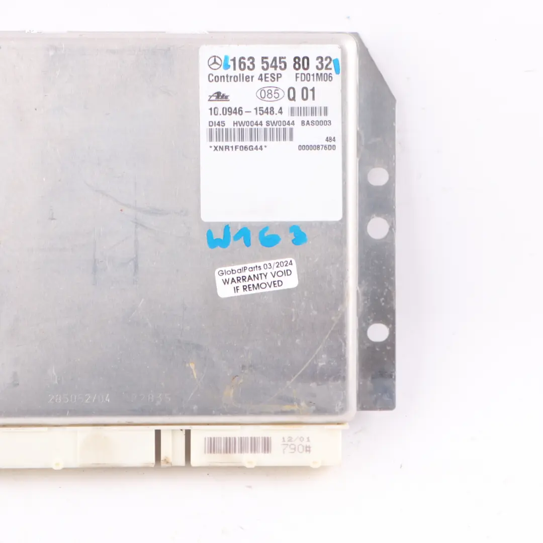 Stability Controller 4ESP Unit Module ECU to Mercedes ML W163 with Part number A1635458032 Mercedes ML W163 Stability Controller 4ESP Unit Module ECU - SKU A1635458032 - Part number A1635458032