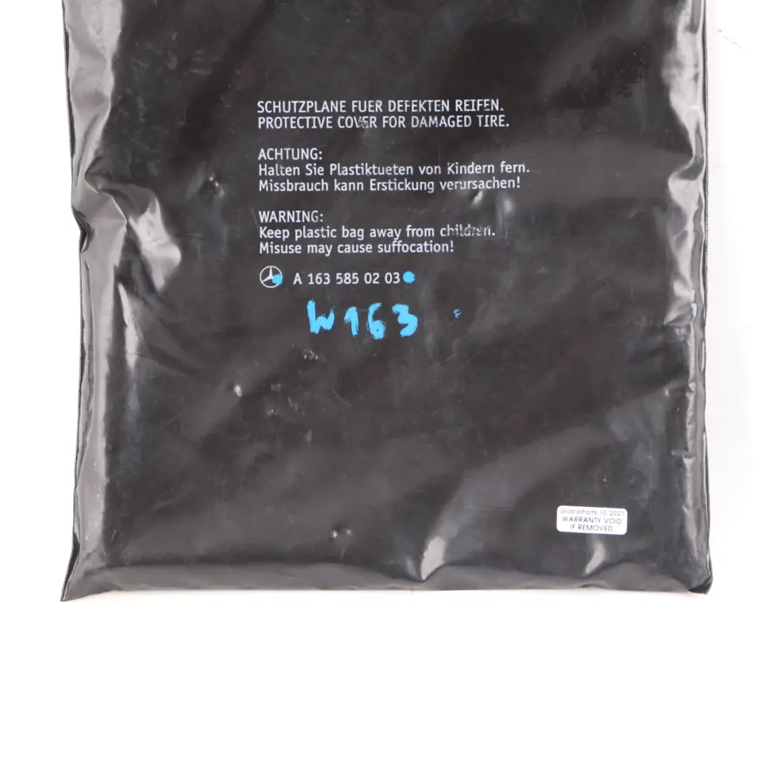 Cubierta Protectora Para Neumático Dañado para Mercedes ML W163 con número de pieza A1635850203 Mercedes ML W163 Cubierta Protectora Para Neumático Dañado - SKU A1635850203 - Número de pieza A1635850203