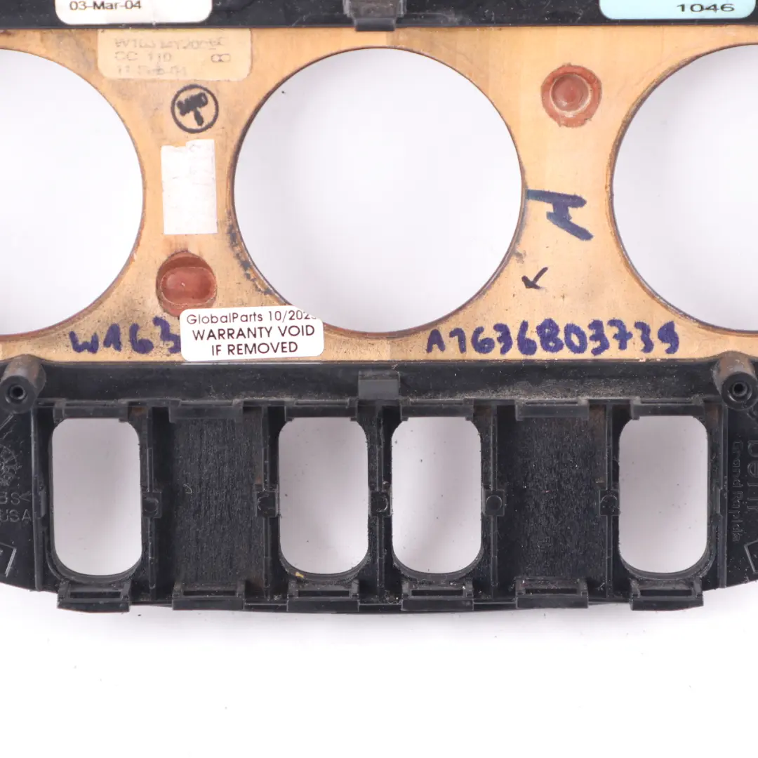 Centre Console Dash Trim Frame Cover Wood to Mercedes ML W163 with Part number A1636803739 Mercedes ML W163 Centre Console Dash Trim Frame Cover Wood - SKU A1636803739 - Part number A1636803739