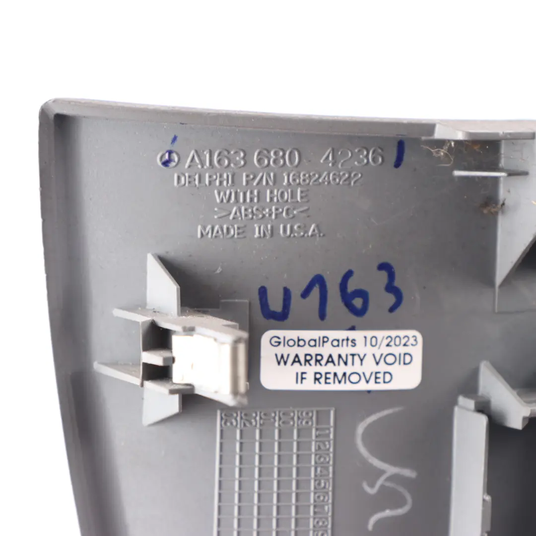 Dashboard Trim Cover Panel Front Right O/S Grey to Mercedes ML W163 with Part number A1636804236 Mercedes ML W163 Dashboard Trim Cover Panel Front Right O/S Grey - SKU A1636804236 - Part number A1636804236