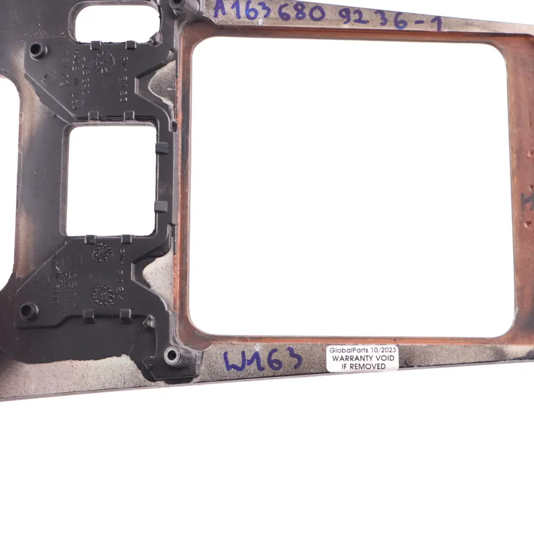 Centre Console Trim Frame Cover Surround Wood to Mercedes ML W163 with Part number A1636809236 Mercedes ML W163 Centre Console Trim Frame Cover Surround Wood - SKU A1636809236-1 - Part number A1636809236
