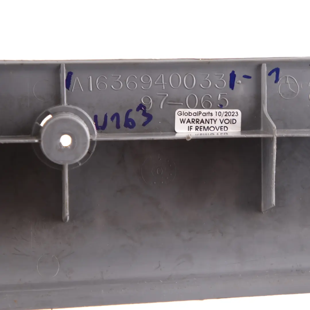 Loading Edge Sill Trunk Trim Cover Protection Grey to Mercedes ML W163 with Part number A1636940033 Mercedes ML W163 Loading Edge Sill Trunk Trim Cover Protection Grey - SKU A1636940033-1 - Part number A1636940033