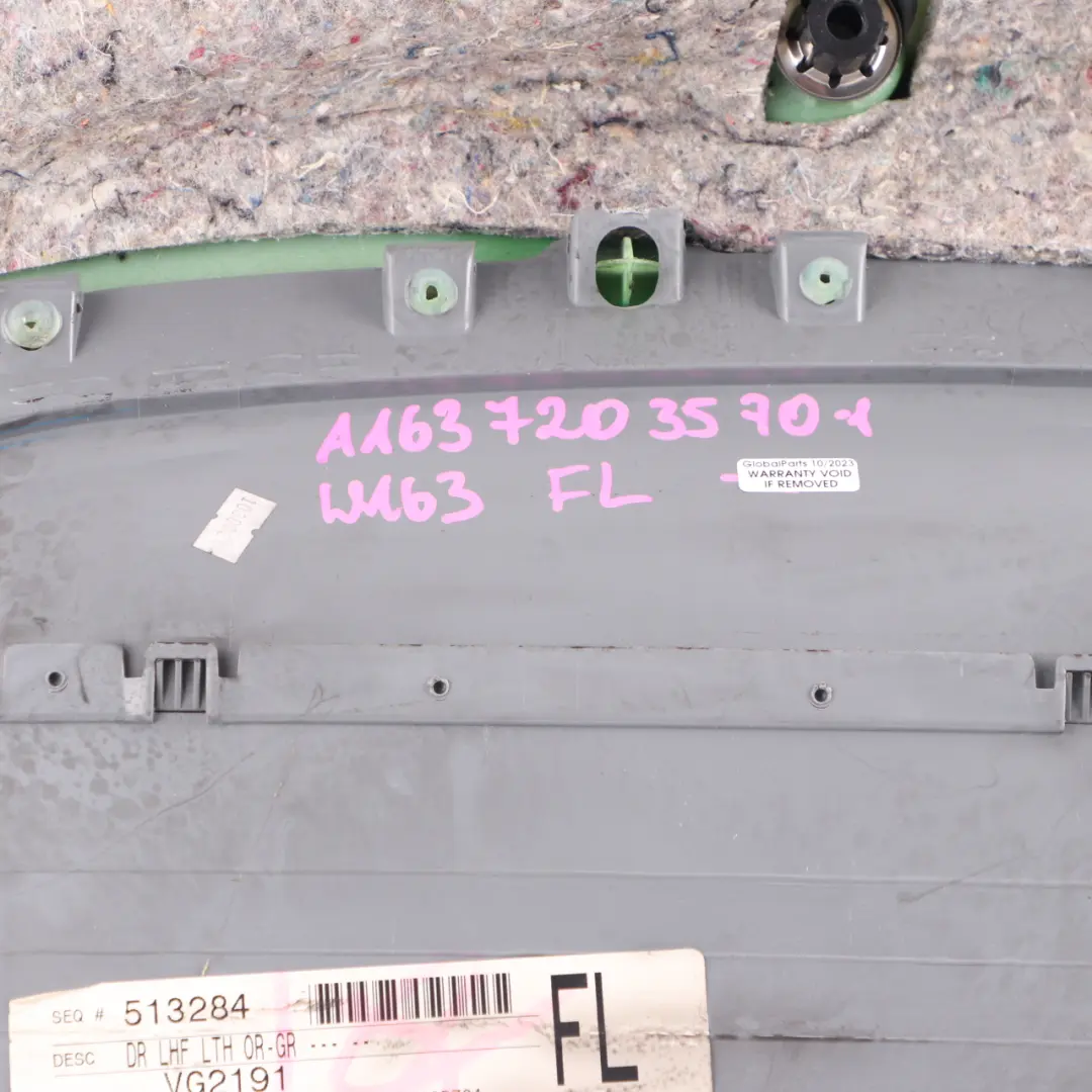 Door Card Front Left N/S Trim Panel Lining Grey Leather to Mercedes ML W163 with Part number A1637203570 Mercedes ML W163 Door Card Front Left N/S Trim Panel Lining Grey Leather - SKU A1637203570-1 - Part number A1637203570