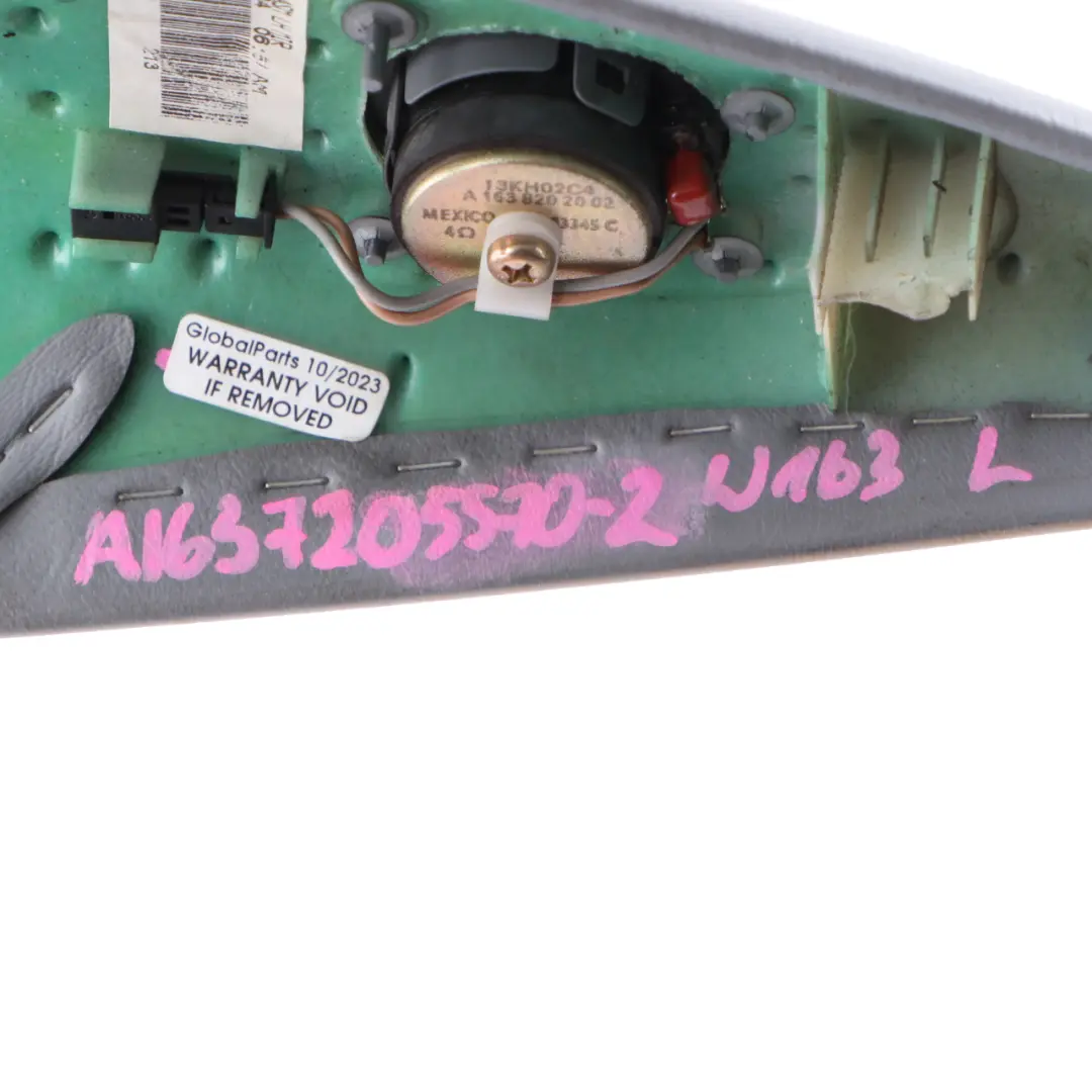 Speaker Tweeter Front Left Door N/S Cover Trim Triangle Grey to Mercedes ML W163 with Part number A1637205570 Mercedes ML W163 Speaker Tweeter Front Left Door N/S Cover Trim Triangle Grey - SKU A1637205570-2 - Part number A1637205570