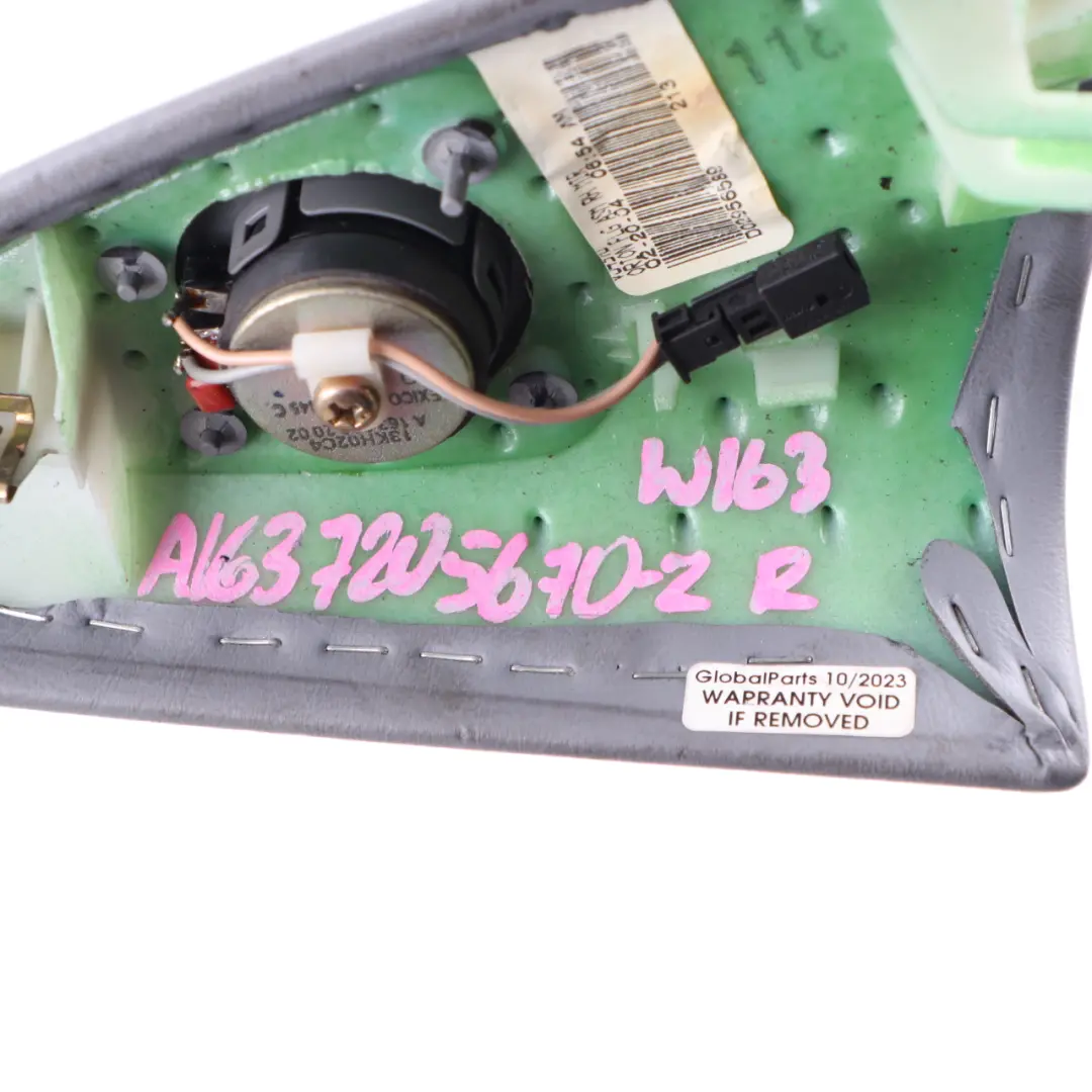 Mercedes ML W163 Speaker Tweeter Front Right Door O/S Cover Trim Triangle Grey - SKU A1637205670-2 - Part number A1637205670