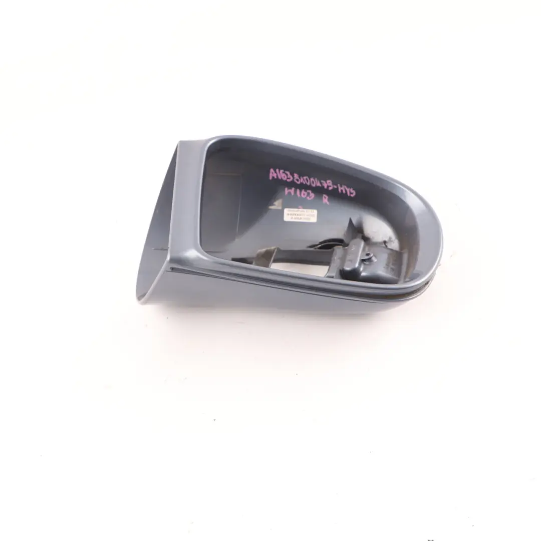 Wing Mirror Cover Right O/S Housing Cap Hydro Silver - 353 to Mercedes ML W163 with Part number A1638100479 Mercedes ML W163 Wing Mirror Cover Right O/S Housing Cap Hydro Silver - 353 - SKU A1638100479-HYS - Part number A1638100479
