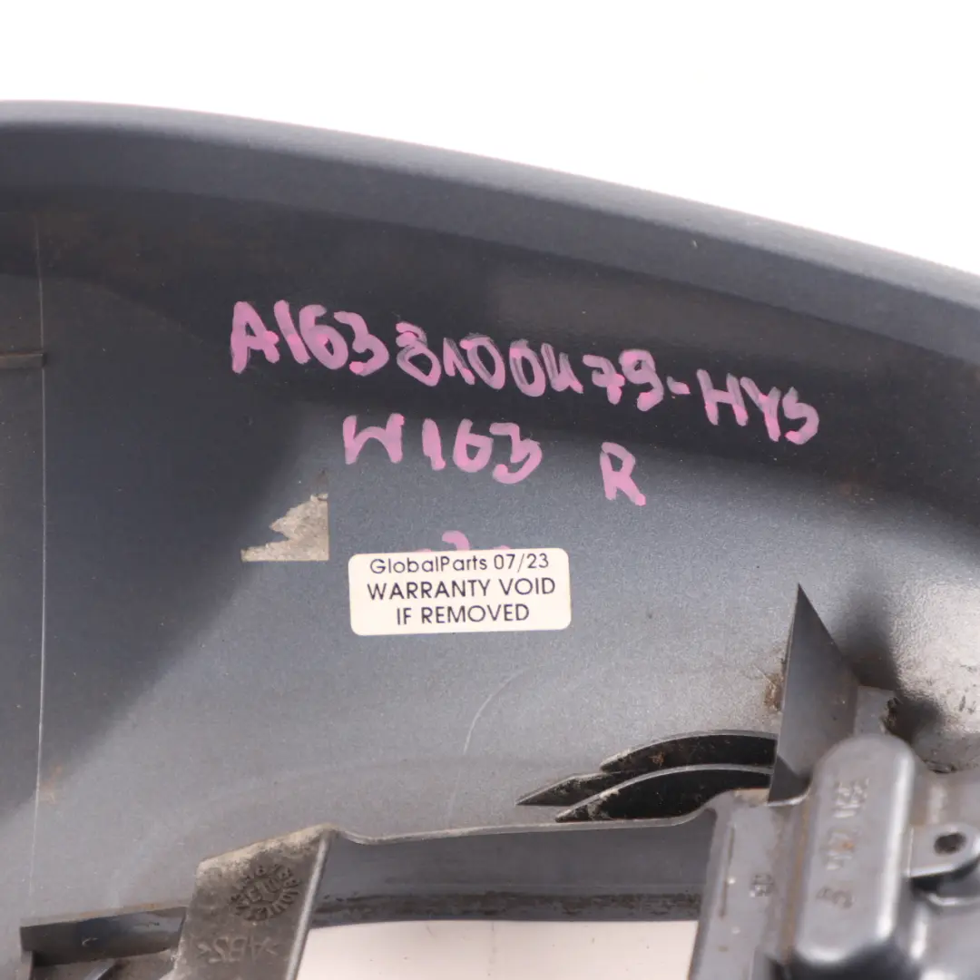 Wing Mirror Cover Right O/S Housing Cap Hydro Silver - 353 to Mercedes ML W163 with Part number A1638100479 Mercedes ML W163 Wing Mirror Cover Right O/S Housing Cap Hydro Silver - 353 - SKU A1638100479-HYS - Part number A1638100479