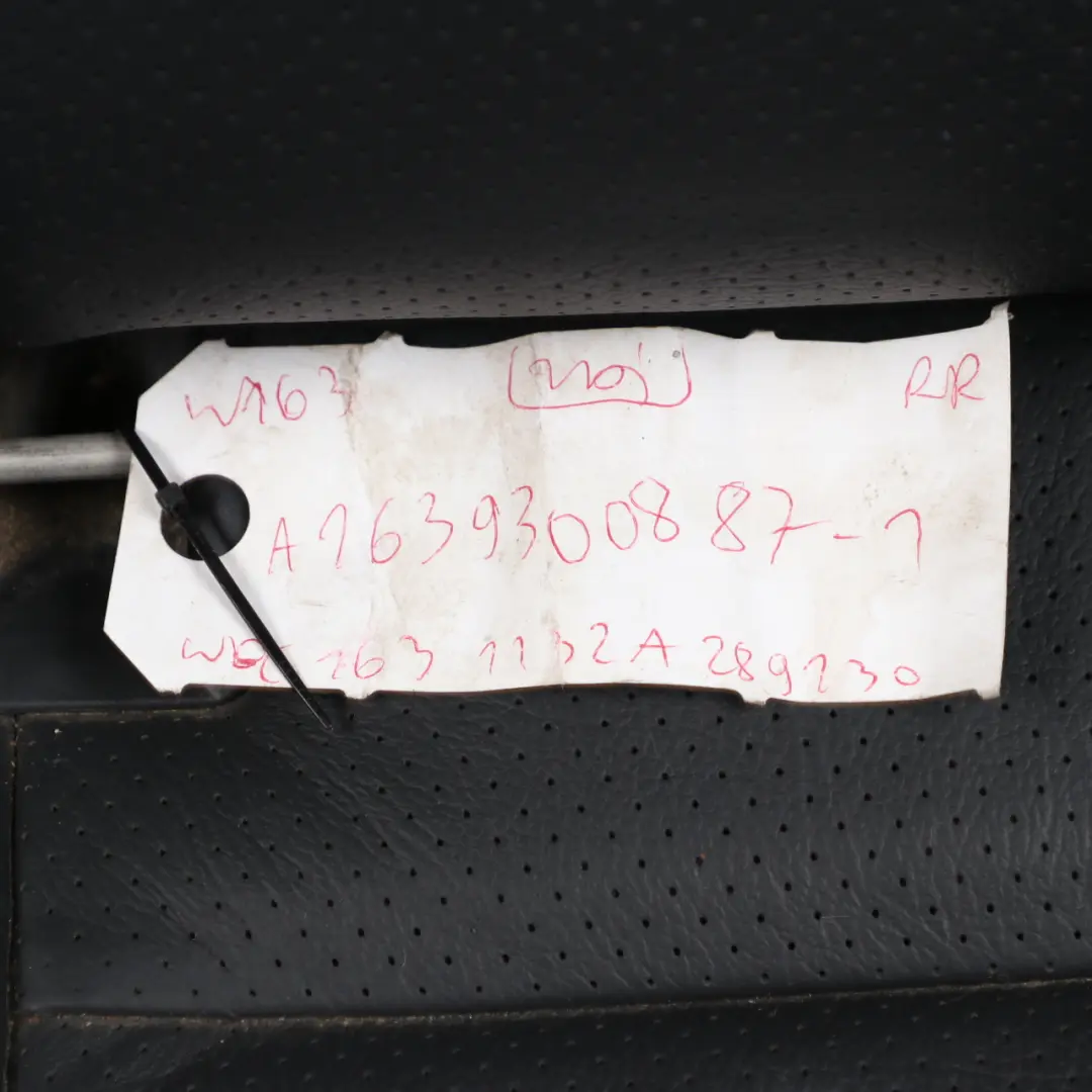 Mercedes ML W163 Rear Seat Right O/S 3RD Third Row Black Leather - SKU A1639300887-1 - Part number A1639300887