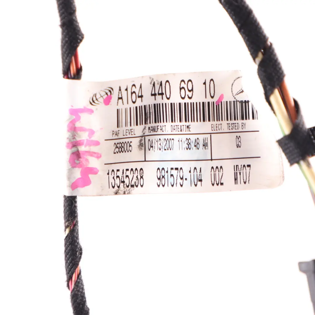 Door Wiring Harness Rear Left Right N/O/S Loom to Mercedes ML W164 with Part number A1644406910 Mercedes ML W164 Door Wiring Harness Rear Left Right N/O/S Loom - SKU A1644406910 - Part number A1644406910